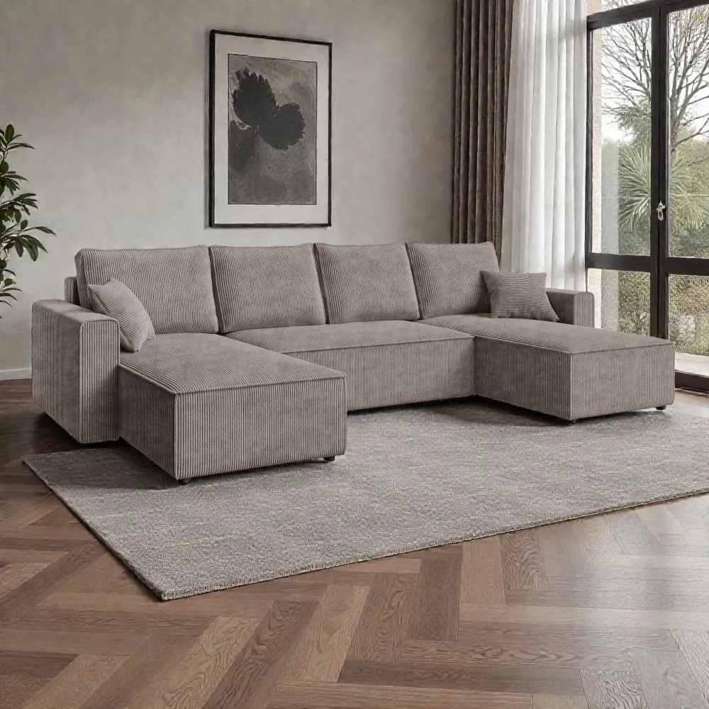 Dīvāns Amber U Standard · Bēšs · 140 × 305 × 85 cm