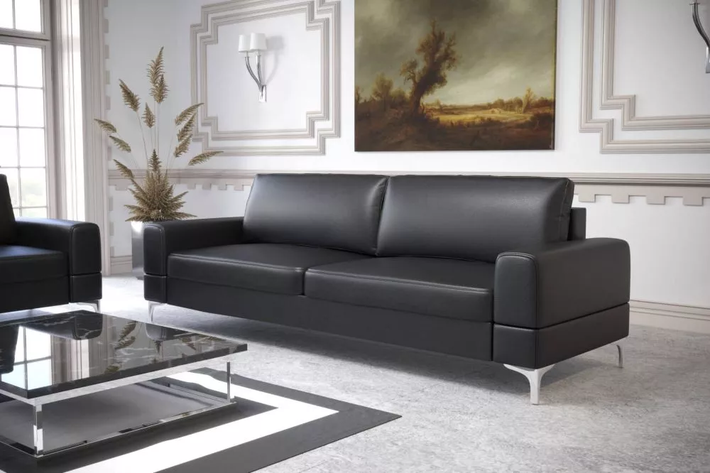 Dīvāns Aria 2S Standard · Melns · 90 × 180 × 89 cm