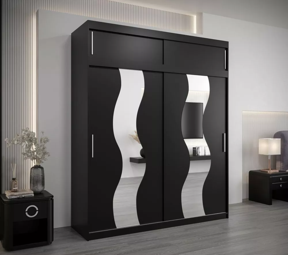 Skapis Sewilla Plus · Melns · 200 × 62 × 240 cm