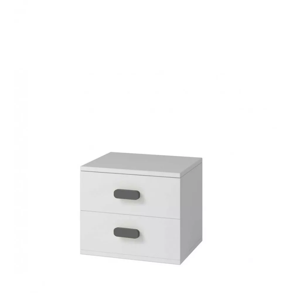Naktsgaldiņš Smyk White 22 Korpusa krāsa: balts, Elementu krāsa: pelēks, · 55 × 44 × 51 cm