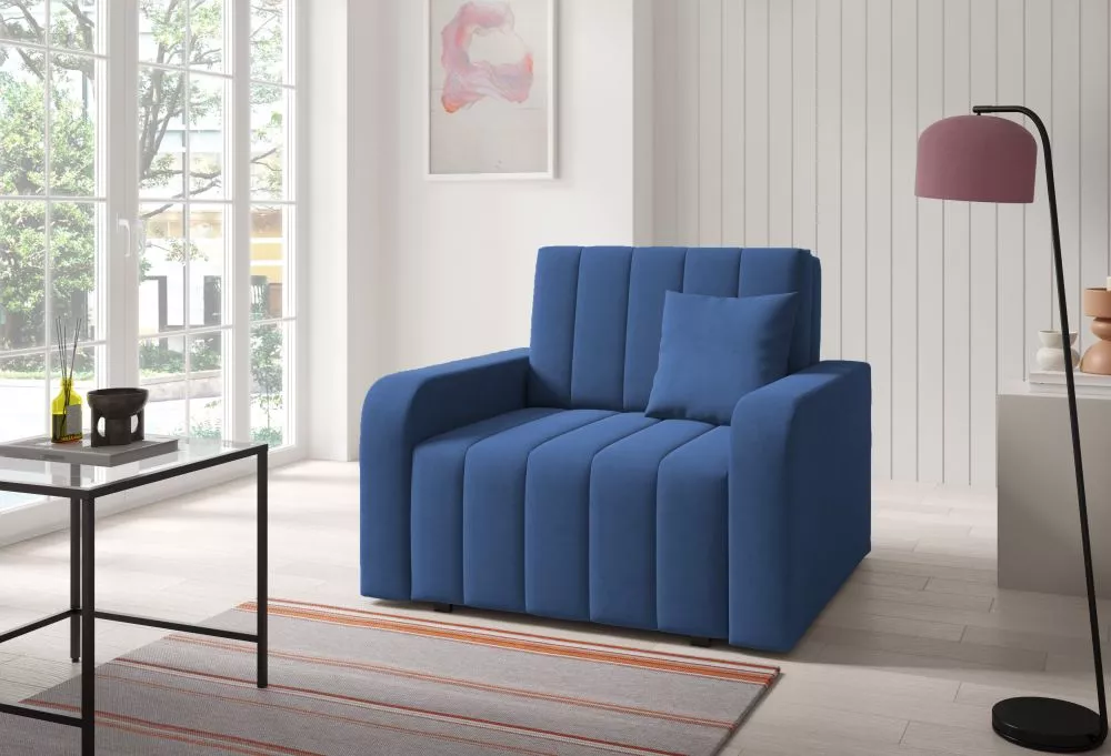 Mīksts krēsls Marko 1 standard Sēdvietas dziļums: 60 cm, · Zils · 105 × 97 × 85 cm