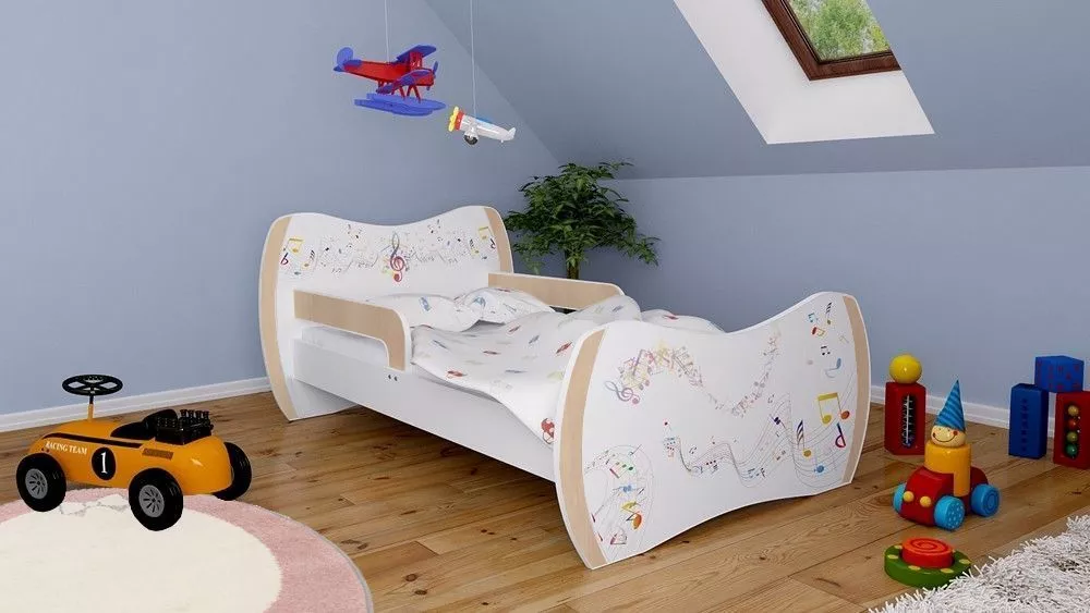 Bērnu gulta Dream L01 140x70 DM17 ar stelāžu Guļamvietas platums: 70 cm, Guļamvietas garums: 140 cm, · 94 × 144 × 71 cm