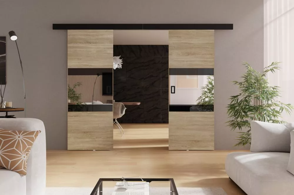 Bīdāmās durvis Lumba Duo · Ozols sonoma · 132 × 205 cm