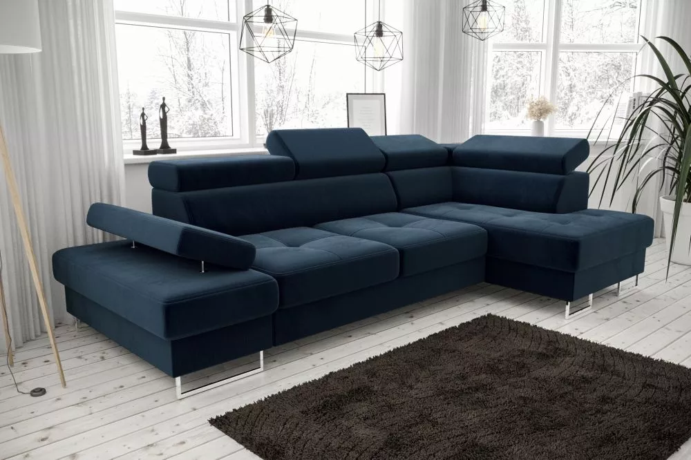 Dīvāns Galaxy Mini standard · Zils · 165 × 276 × 74 cm