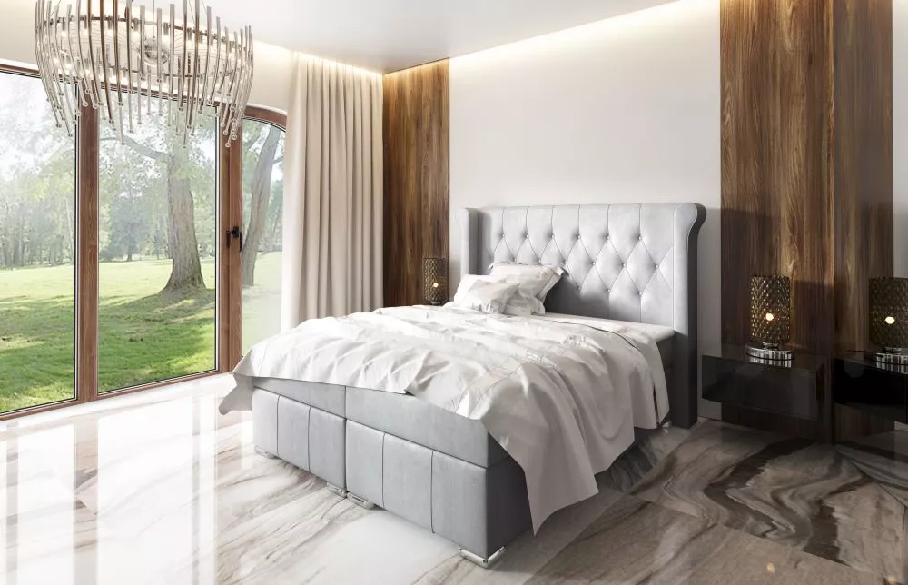 Gulta Massimo Boxspring Premium Standard Guļamvietas platums: 120 cm, Guļamvietas garums: 200 cm, · Gaiši pelēks · 160 ×