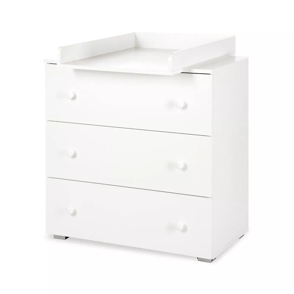 Kumode Paula 3 Ar pārtinamo virsmu: 1, · Balts · 80 × 73 × 88 cm
