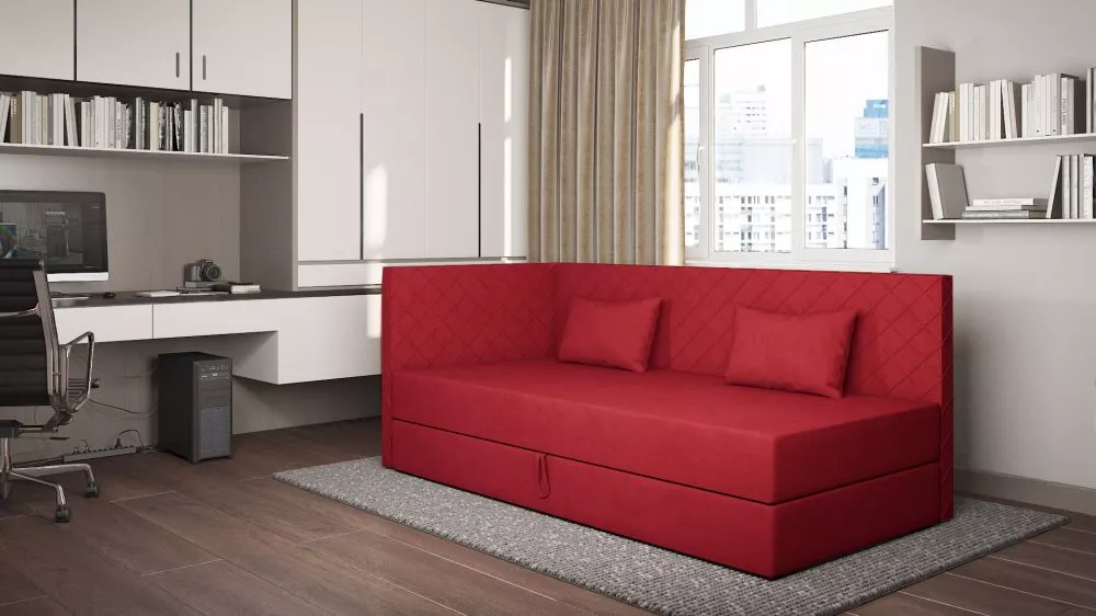 Dīvāns Ivet 4 Standard · Sarkans · 97 × 207 × 90 cm
