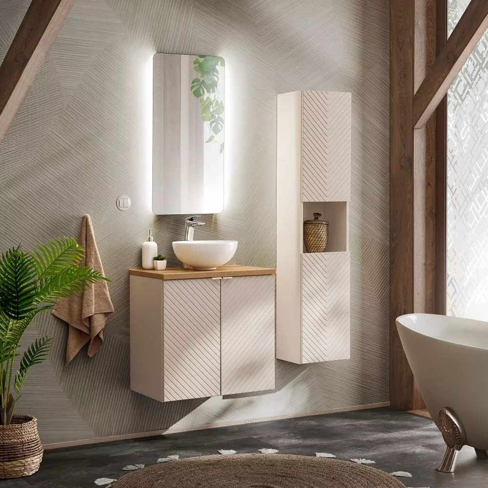 Vannas istabas komplekts Viva Cashmere Set 60 Domi ar LED · 40 cm