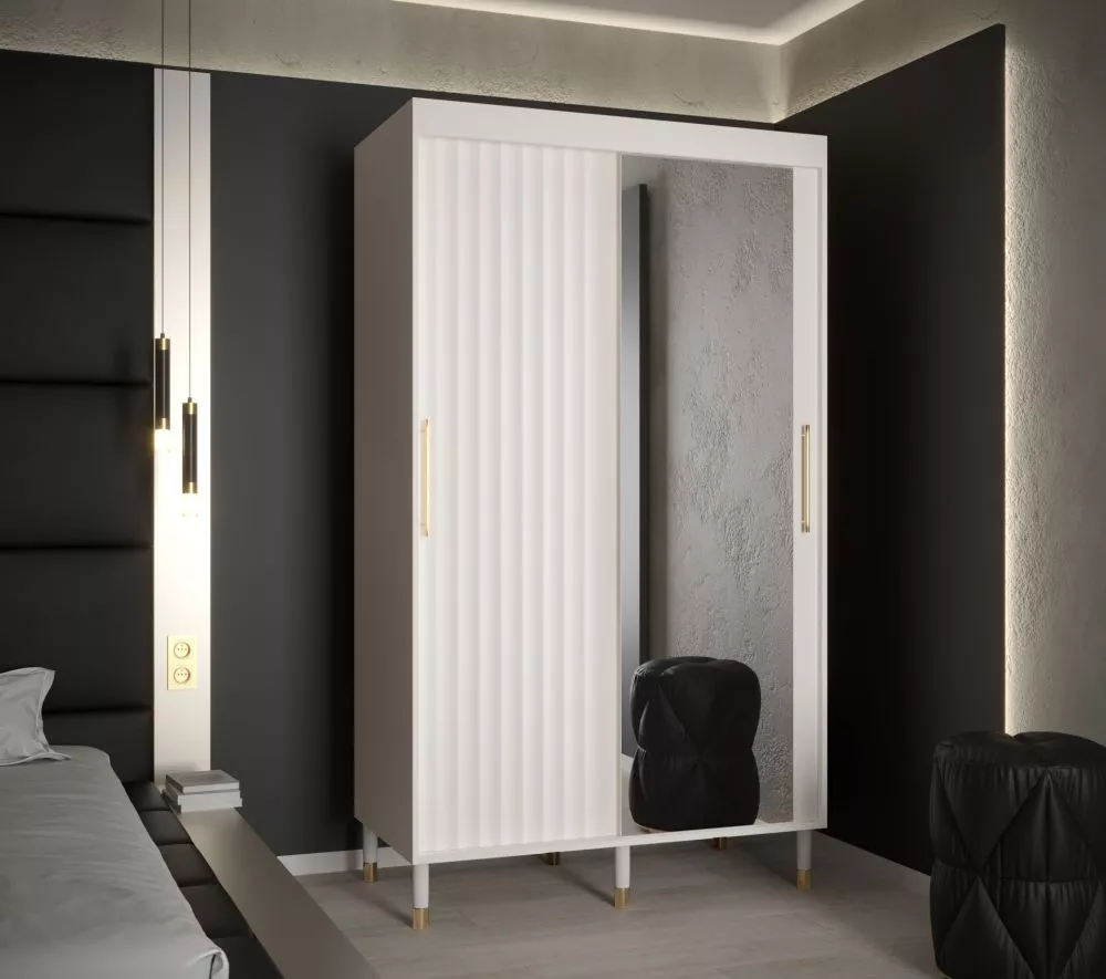 Skapis Calipso Wave 2 · Balts · 120 × 62 × 208 cm