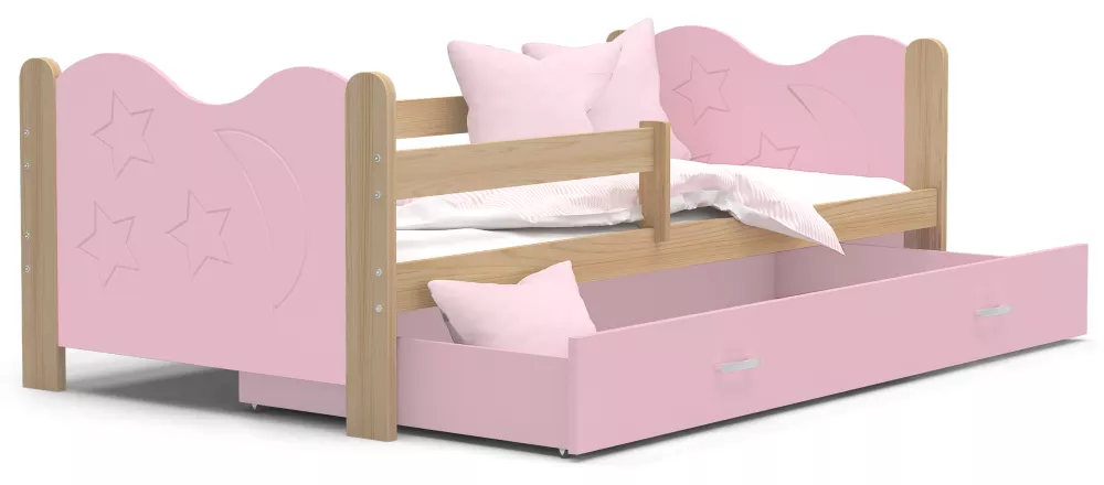 Bērnu gulta Mikolaj 80x190 ar stelāžu Guļamvietas platums: 80 cm, Guļamvietas garums: 190 cm, · 86 × 194 × 62 cm