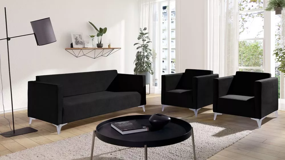 Komplekts Szafir 3S+2S+1S Standard · Melna · 82 × 176 × 74 cm
