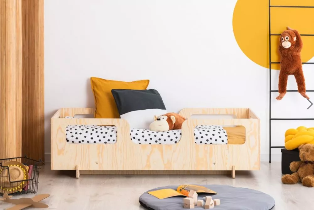 Bērnu gulta Kiki 17 ar stelāžu Guļamvietas platums: 80 cm, Guļamvietas garums: 160 cm, · Priede · 83 × 163 × 46 cm