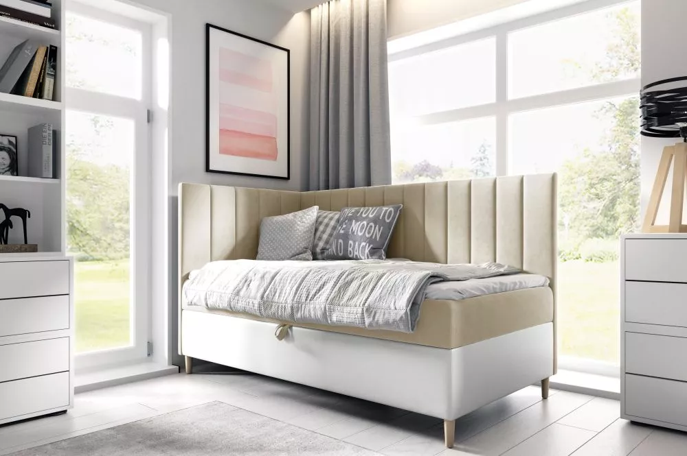Gulta Maja 3 L Boxspring Standard Guļamvietas platums: 100 cm, Korpusa krāsa: balts, Guļamvietas garums: 200 cm, · 108 ×