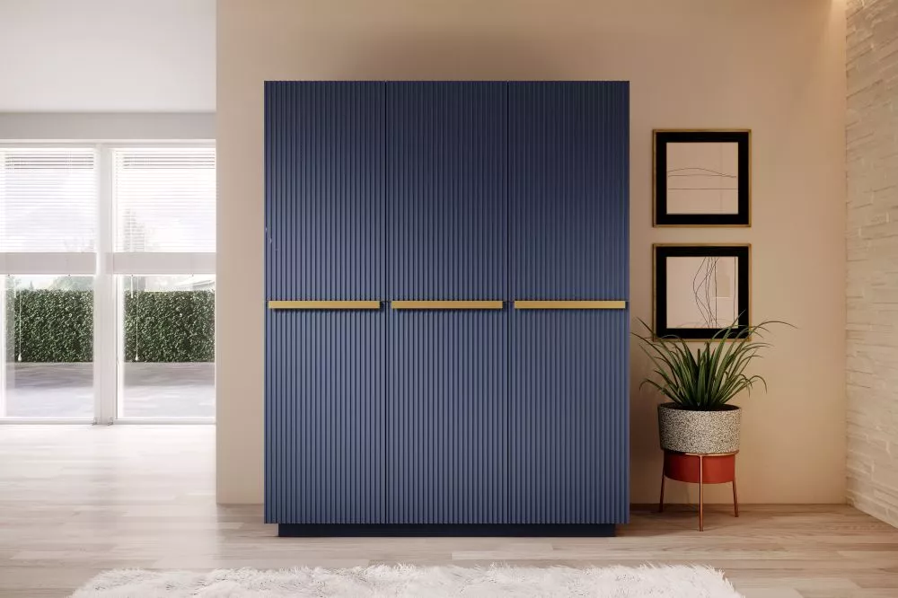 Skapis Nicole SZ150 3D2SZ Gold C · Zils · 150 × 62 × 207 cm