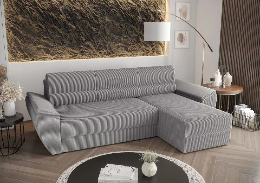 Dīvāns Rebi L2 Standard · Pelēks · 140 × 251 × 88 cm