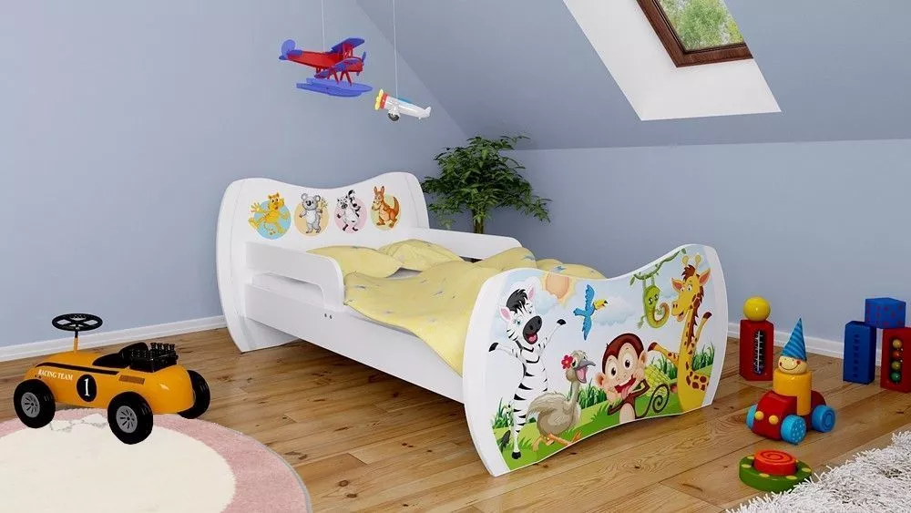 Bērnu gulta Dream L01 140x70 DM06 ar stelāžu Guļamvietas platums: 70 cm, Guļamvietas garums: 140 cm, · 94 × 144 × 71 cm