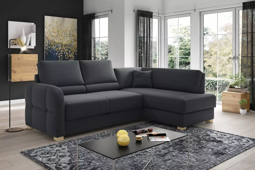 Dīvāns Flores Standard · Melna · 162 × 243 × 76 cm