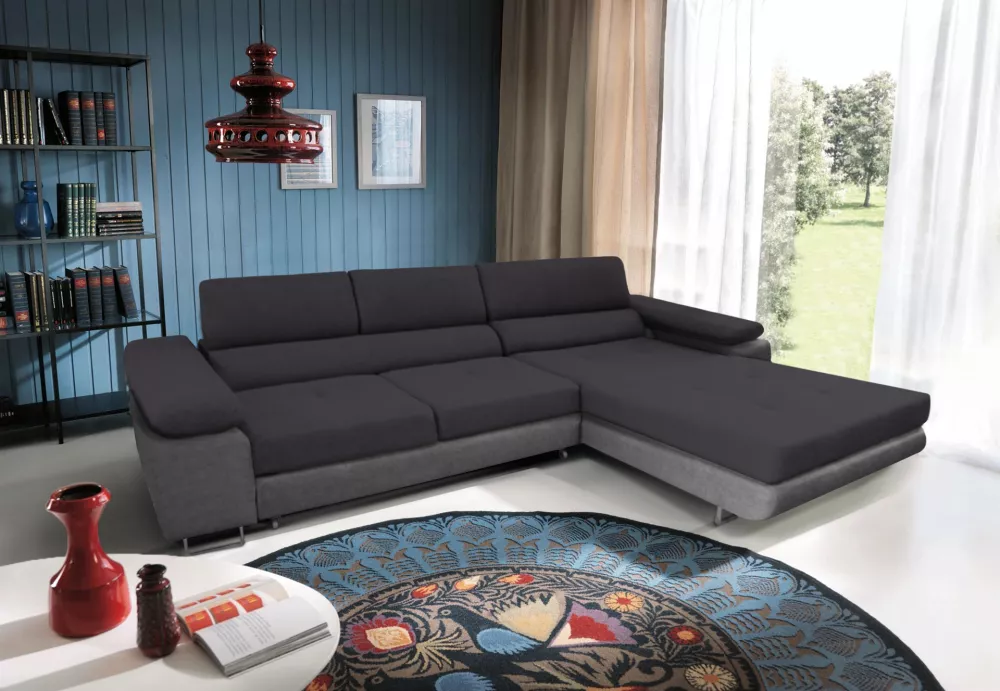 Dīvāns Anton Mini Comfort Standard · Tumši pelēks + gaiši pelēks · 200 × 273 × 73 cm