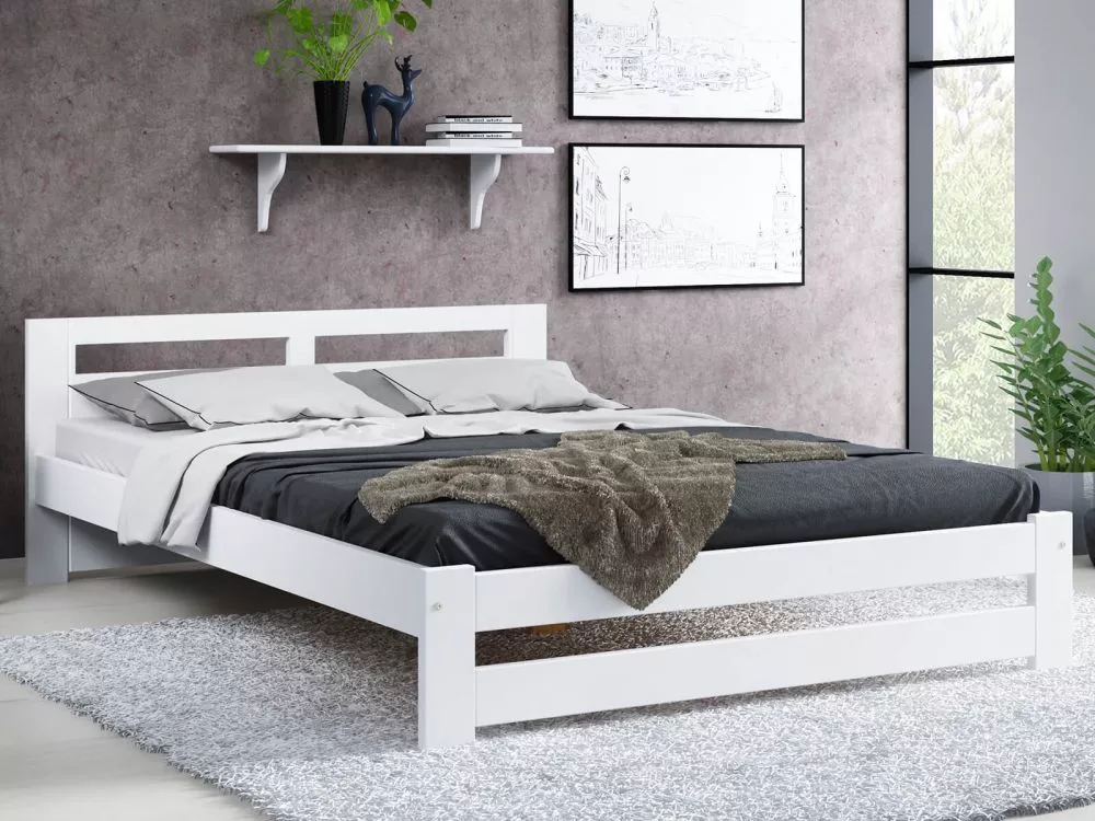 Gulta DMD-10 Magnat ar stelāžu Guļamvietas platums: 160 cm, Guļamvietas garums: 200 cm, · Balts · 168 × 206 × 65 cm