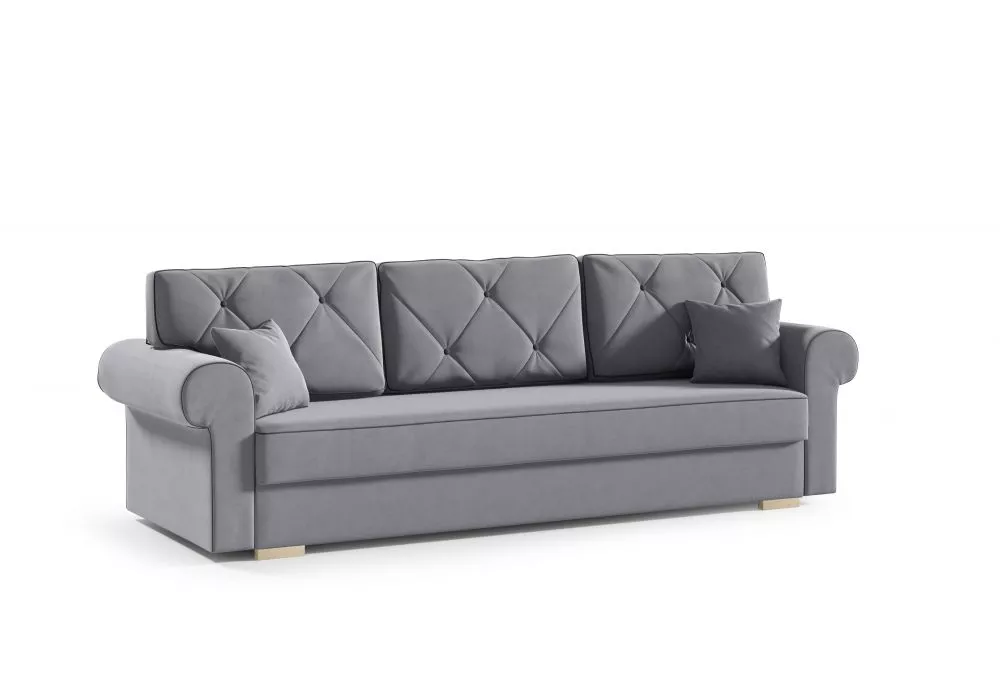 Dīvāns Chester standard · Pelēks · 85 × 237 × 90 cm