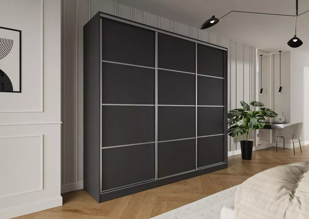 Skapis Trend 3 · Grafīts · 250 × 60 × 245 cm