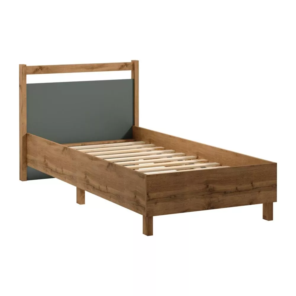 Gulta Indygo ar stelāžu Guļamvietas platums: 90 cm, Korpusa krāsa: ozols votāns, Guļamvietas garums: 200 cm, stelāžas ti