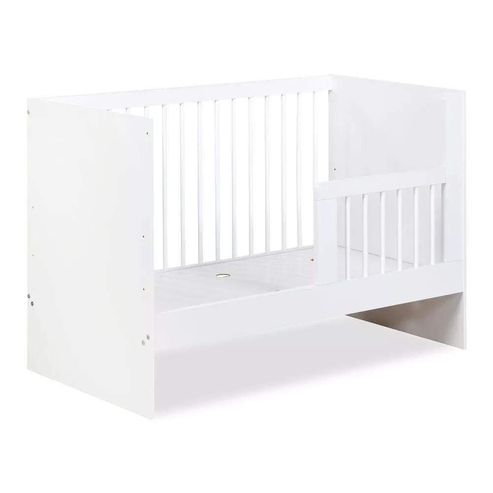 Bērnu gulta Karolina 1 Premium 60x120 ar stelāžu Guļamvietas platums: 60 cm, Guļamvietas garums: 120 cm, · Balts · 66 × 