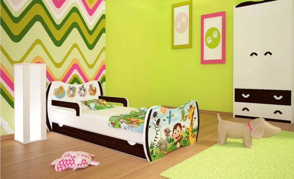 Bērnu gulta Dream L04 160x80 DM06 ar stelāžu Guļamvietas platums: 80 cm, Guļamvietas garums: 160 cm, · 104 × 164 × 71 cm