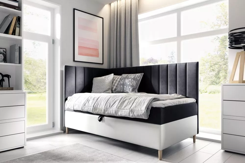 Gulta Maja 3 L Boxspring Standard Guļamvietas platums: 90 cm, Korpusa krāsa: balts, Guļamvietas garums: 200 cm, · 98 × 2