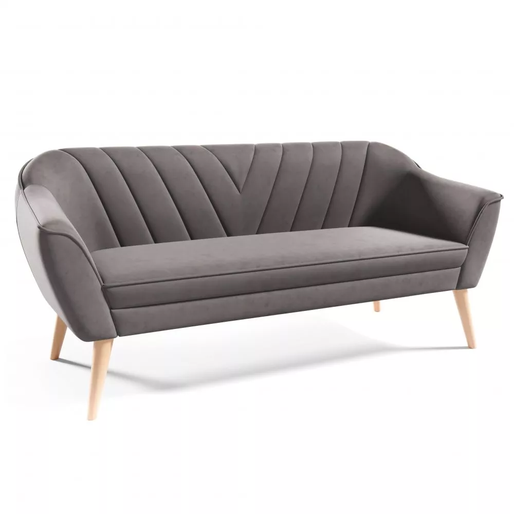 Dīvāns Sofa Flora 206 standard · Gaiši pelēks · 71 × 185 × 75 cm