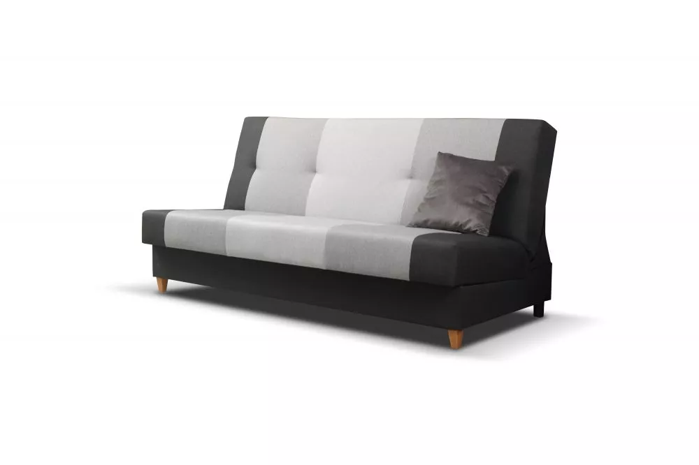 Dīvāns Twist Standard · Pelēks + melns · 90 × 192 × 95 cm