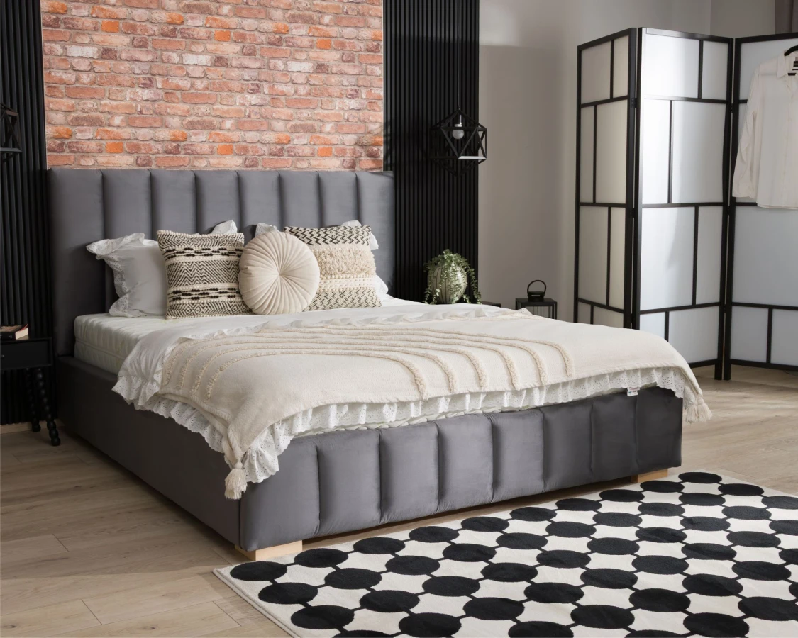 Gulta Austin Standard ar stelāžu Guļamvietas platums: 90 cm, Guļamvietas garums: 200 cm, stelāžas tips: metāla, · Grafīt