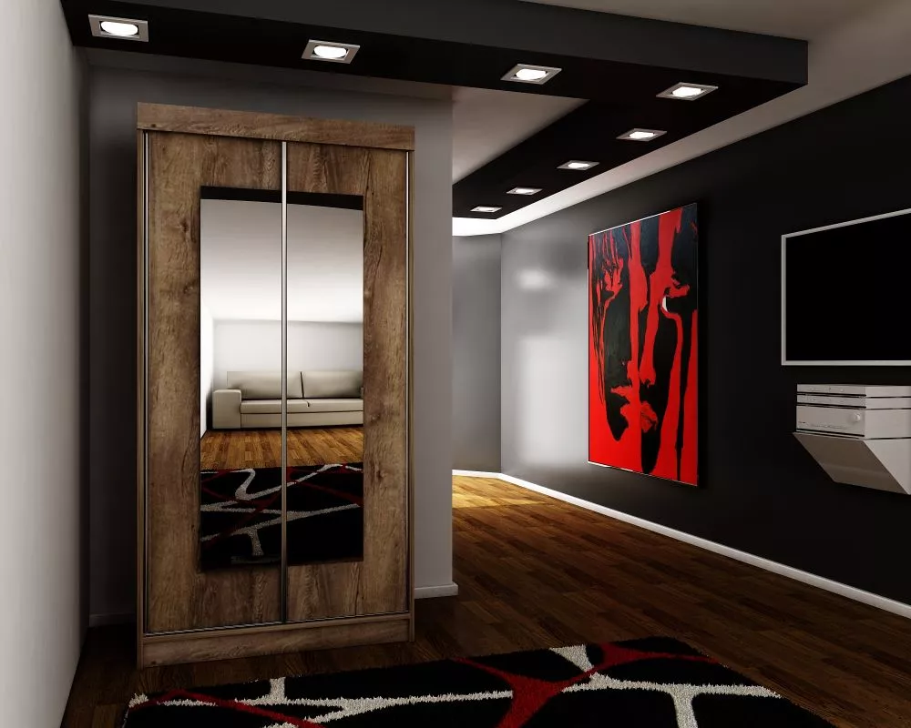 Skapis Top 6 ar LED · Tumšais osis · 100 × 62 × 200 cm