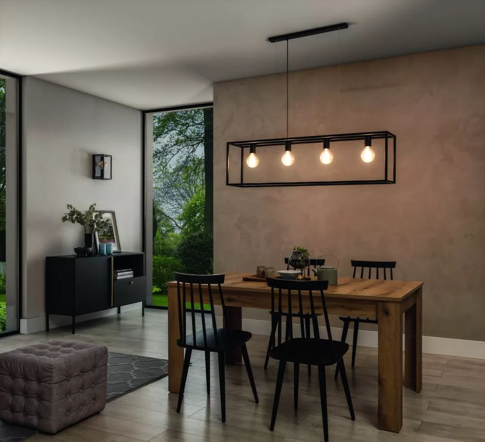 Lampa Furtim veids: piekaramā, · Melns · 122 × 23 × 120 cm
