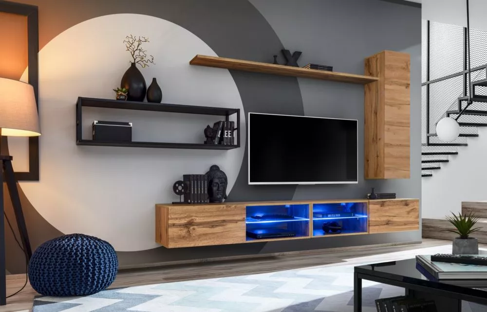 Sekcija Switch M4 · Ozols votāns · 300 × 40 × 170 cm