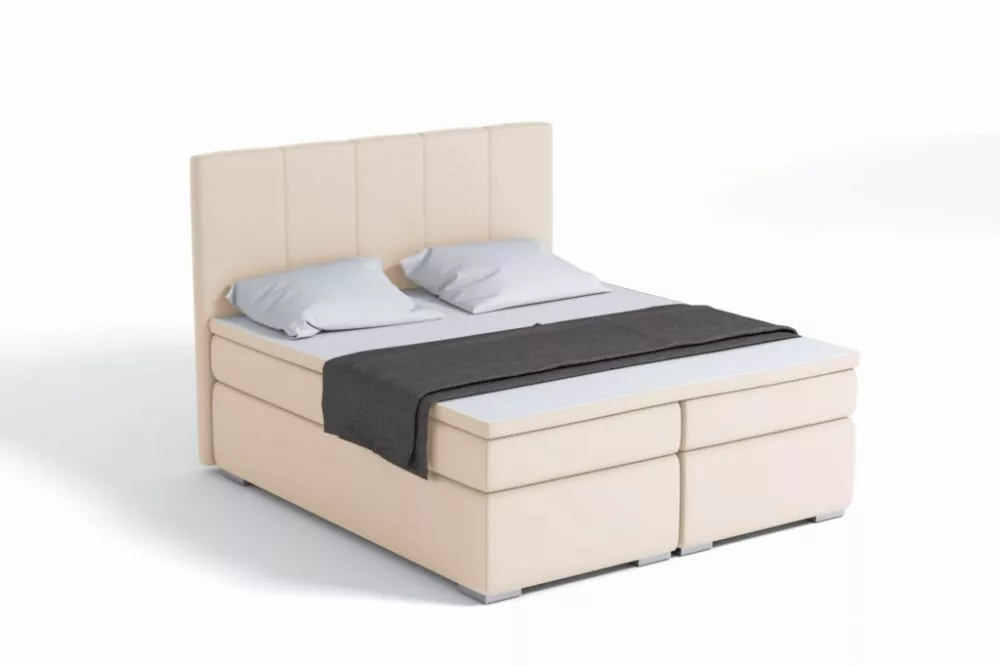 Gulta Bona Boxspring Standard Guļamvietas platums: 160 cm, Guļamvietas garums: 200 cm, · Krēma · 170 × 206 × 120 cm