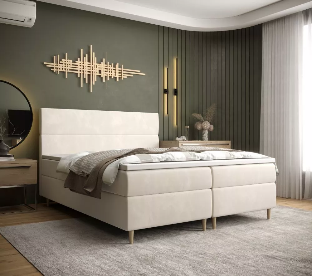 Gulta Flo Boxspring Standard Guļamvietas platums: 160 cm, Guļamvietas garums: 200 cm, · Krēma · 165 × 114 cm