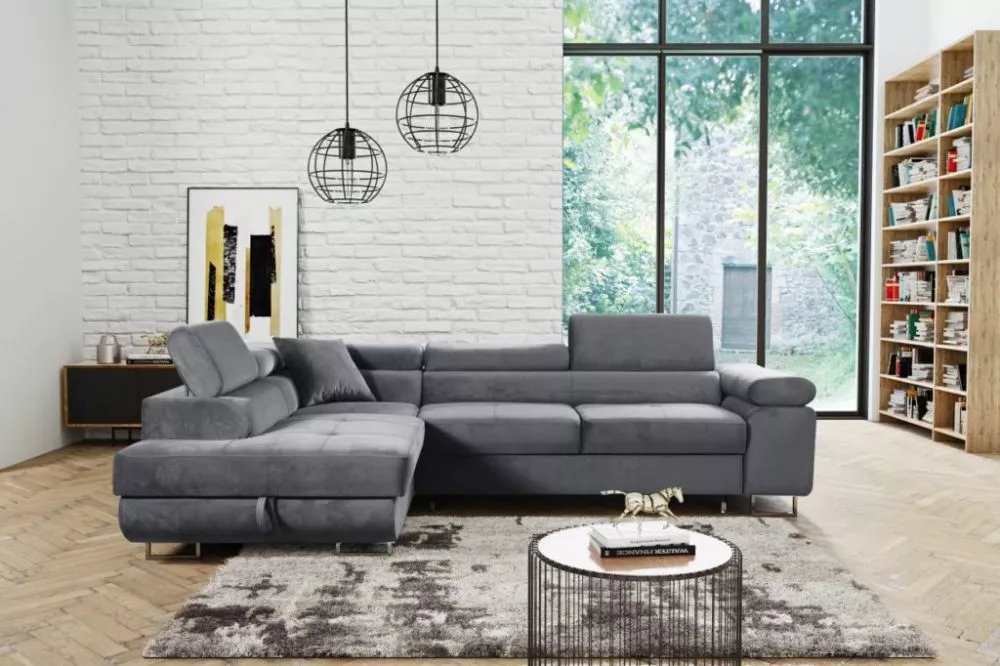 Dīvāns Antos Premium standard · Grafīts · 202 × 273 × 90 cm