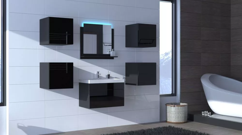 Vannas istabas komplekts Alius 20 ar LED · Melns · 42 cm