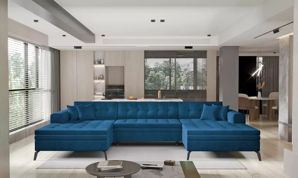 Dīvāns Vertizo Premium standard · Zils · 170 × 350 × 93 cm