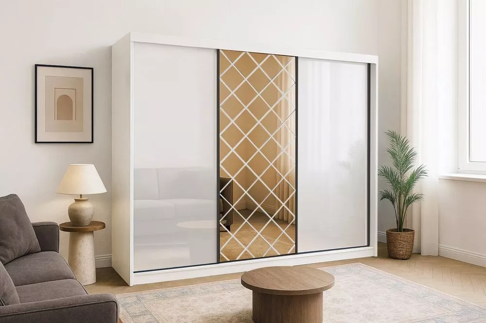 Skapis Caro 250 · Balts · 250 × 62 × 217 cm