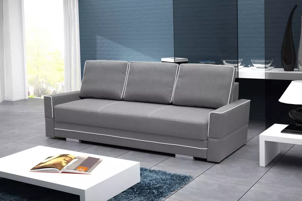 Dīvāns Samanta B Standard · Gaiši pelēks + balts · 103 × 230 × 94 cm