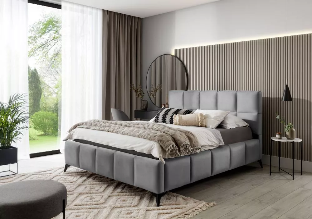 Gulta Mist Nube Standard ar stelāžu Guļamvietas platums: 140 cm, Guļamvietas garums: 200 cm, · Pelēks · 160 × 223 × 113.