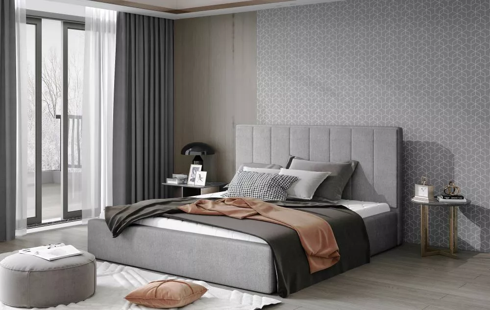 Gulta Audrey Standard ar stelāžu Guļamvietas platums: 180 cm, Guļamvietas garums: 200 cm, stelāžas tips: metāla, · Gaiši