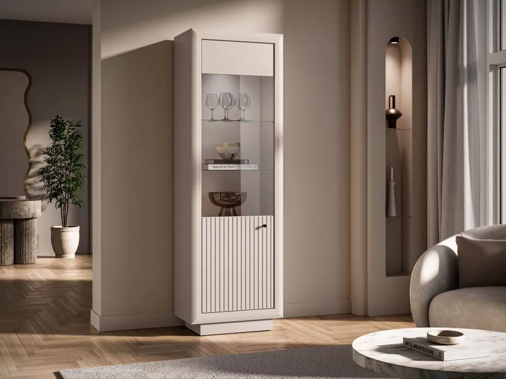 Sekcija Solo 03 ar LED · Kašmira · 65 × 40 × 200 cm