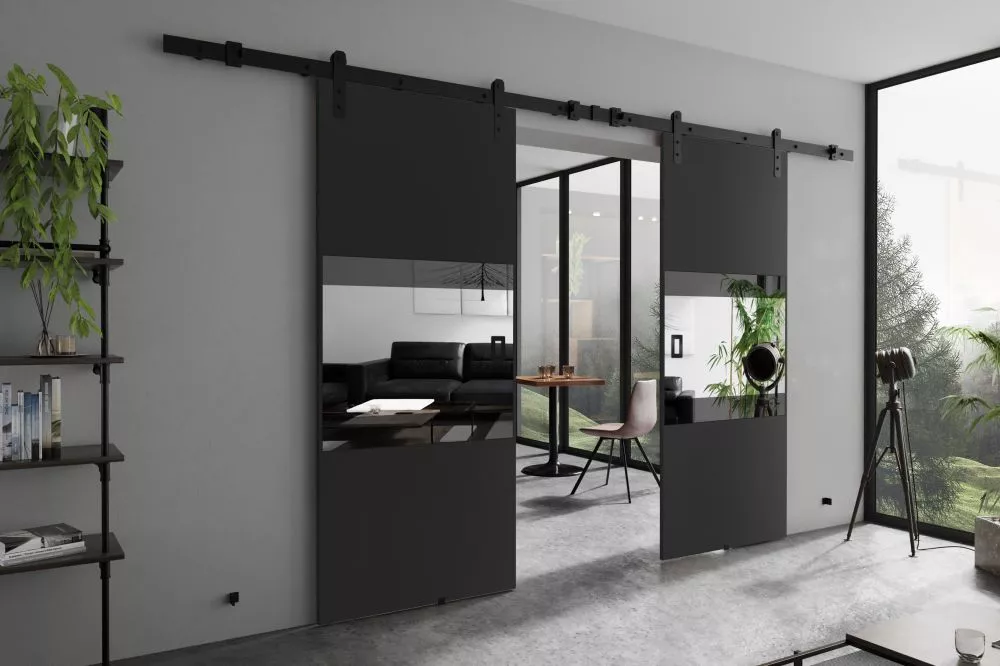 Bīdāmās durvis Mia Loft Duo · Grafīts · 212 × 205 cm