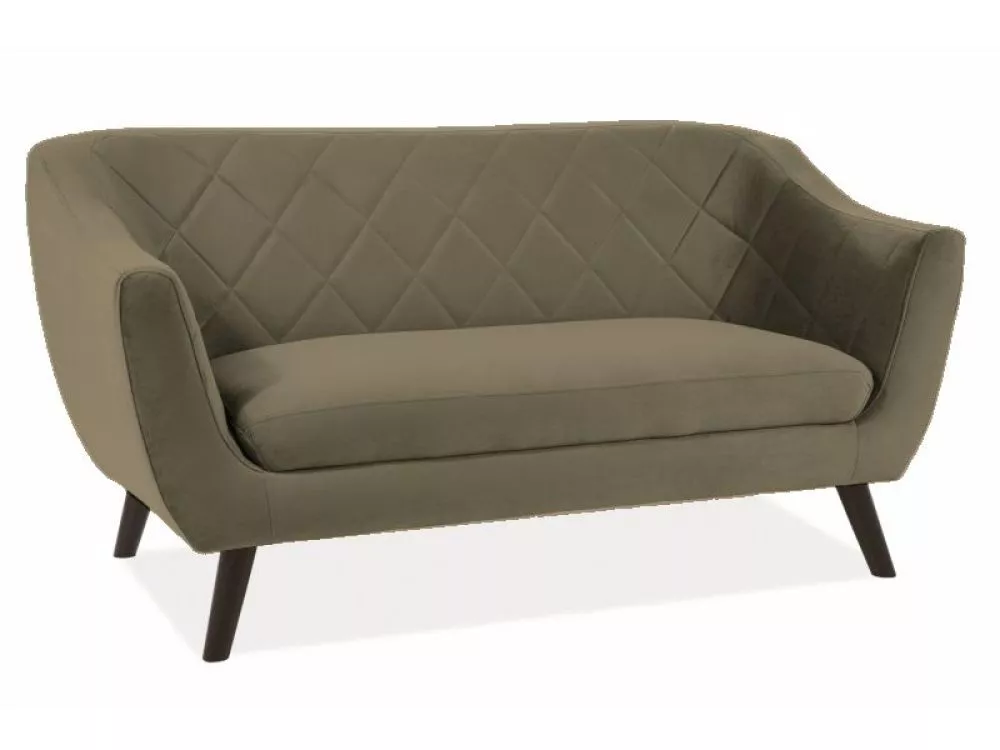 Dīvāns Molly 2S Velvet · Olīvu · 85 × 160 × 83 cm