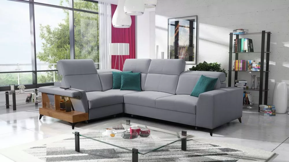 Dīvāns Belutti 2 Lancelot Standard ar LED · Pelēks · 212 × 288 × 84 cm