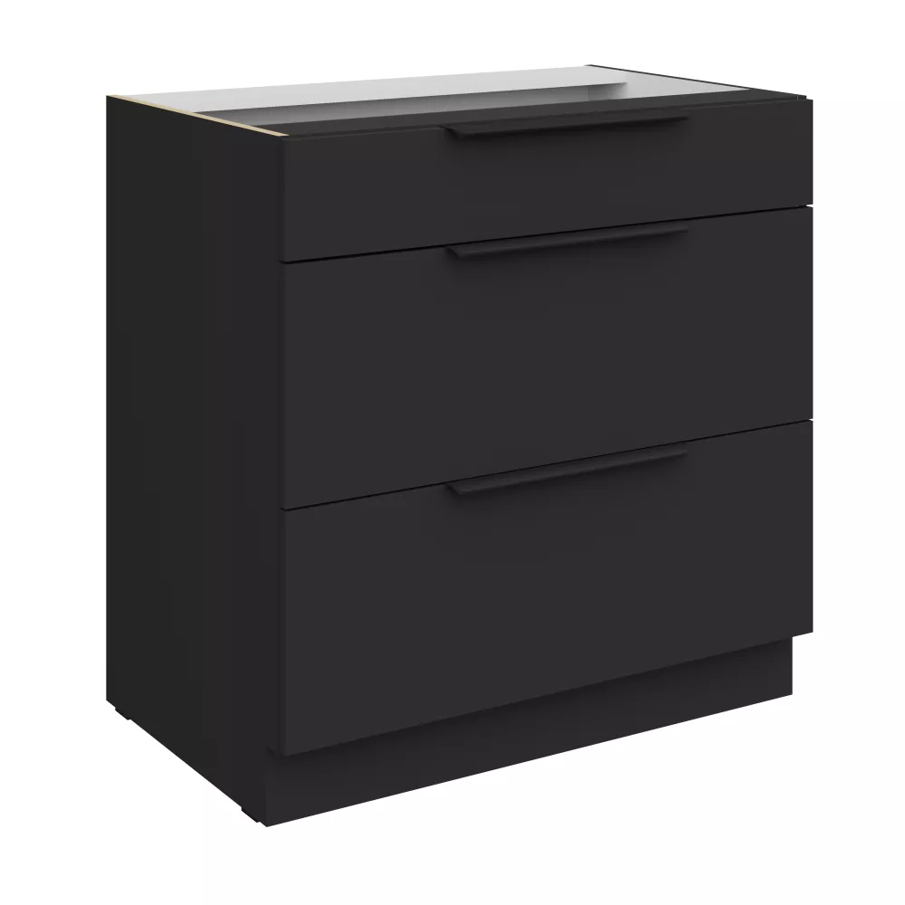 Virtuves skapis Aria Black 80 D 3S BB