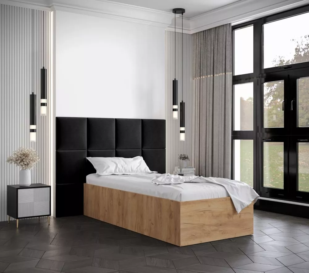 Gulta Bella 4 ar stelāžu Guļamvietas platums: 90 cm, Korpusa krāsa: ozols kraft zelts, Guļamvietas garums: 200 cm, stelā